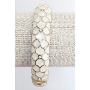 Tommy Bahama Womens Bangle Rhinestone Curacao White Enamel Bracelet